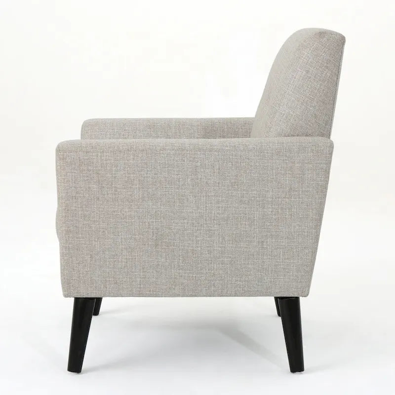 Fauteuil club capitonné avec pieds en caoutchouc