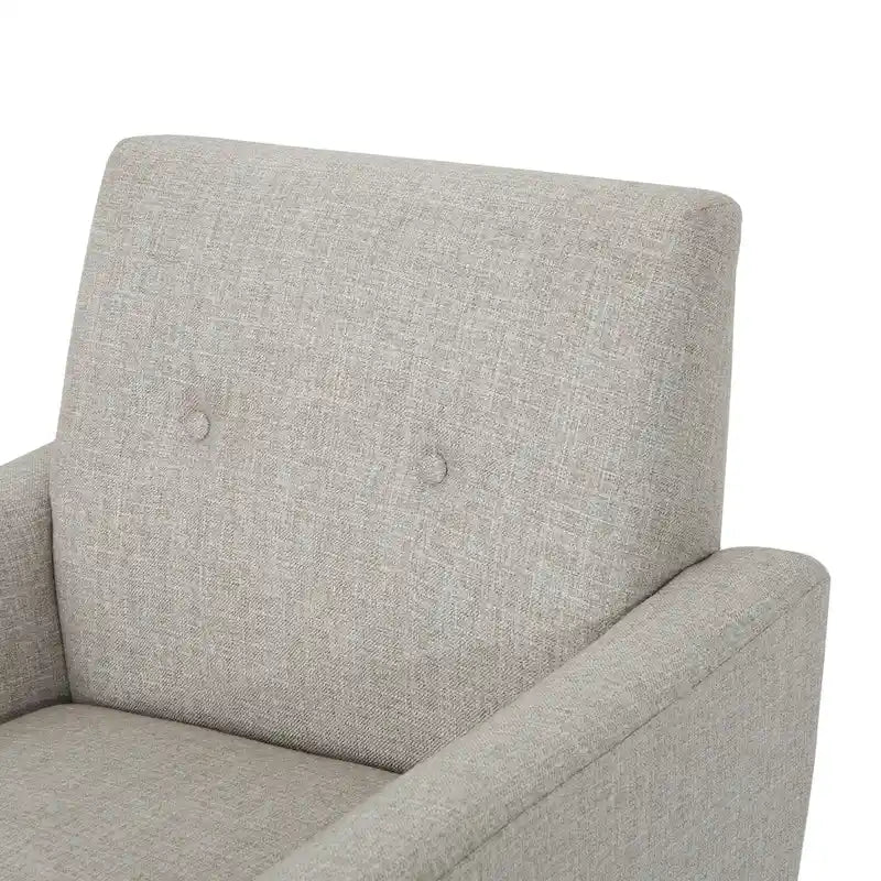 Fauteuil club capitonné avec pieds en caoutchouc