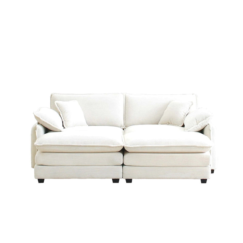 Canapé-lit rembourré beige