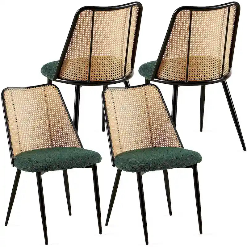 Ensemble de chaises de salle à manger (4 chaises), dossiers en rotin naturel