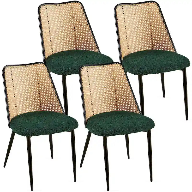 Ensemble de chaises de salle à manger (4 chaises), dossiers en rotin naturel