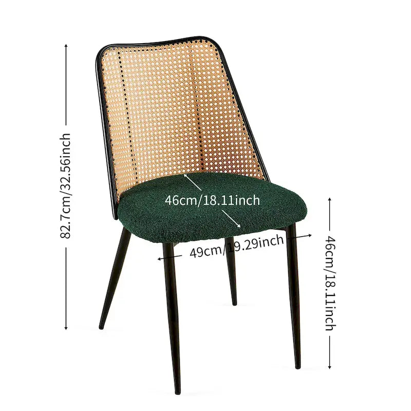 Ensemble de chaises de salle à manger (4 chaises), dossiers en rotin naturel
