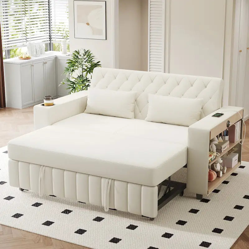 Canapé convertible en tissu chenille