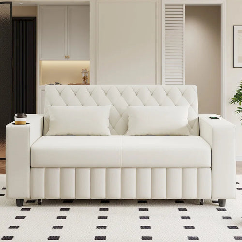 Canapé convertible en tissu chenille