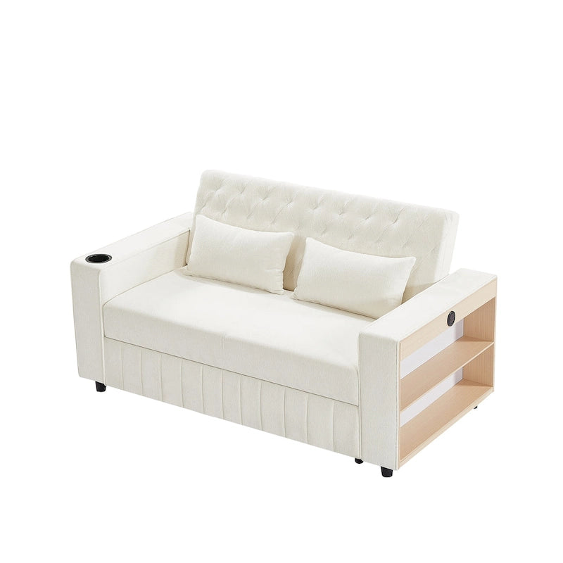 Canapé convertible en tissu chenille