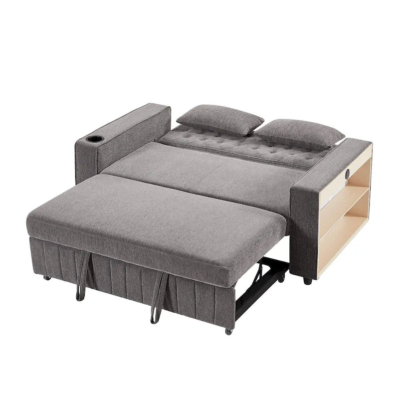Canapé convertible en tissu chenille