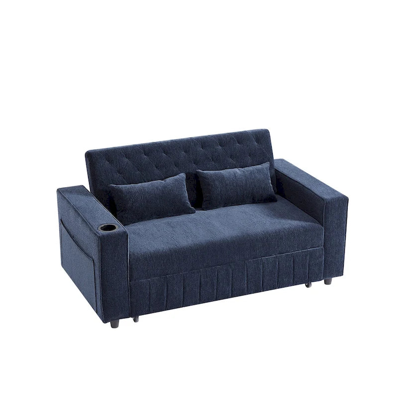Canapé convertible en tissu chenille