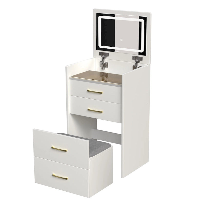 Coiffeuse 3 en 1 avec miroir escamotable