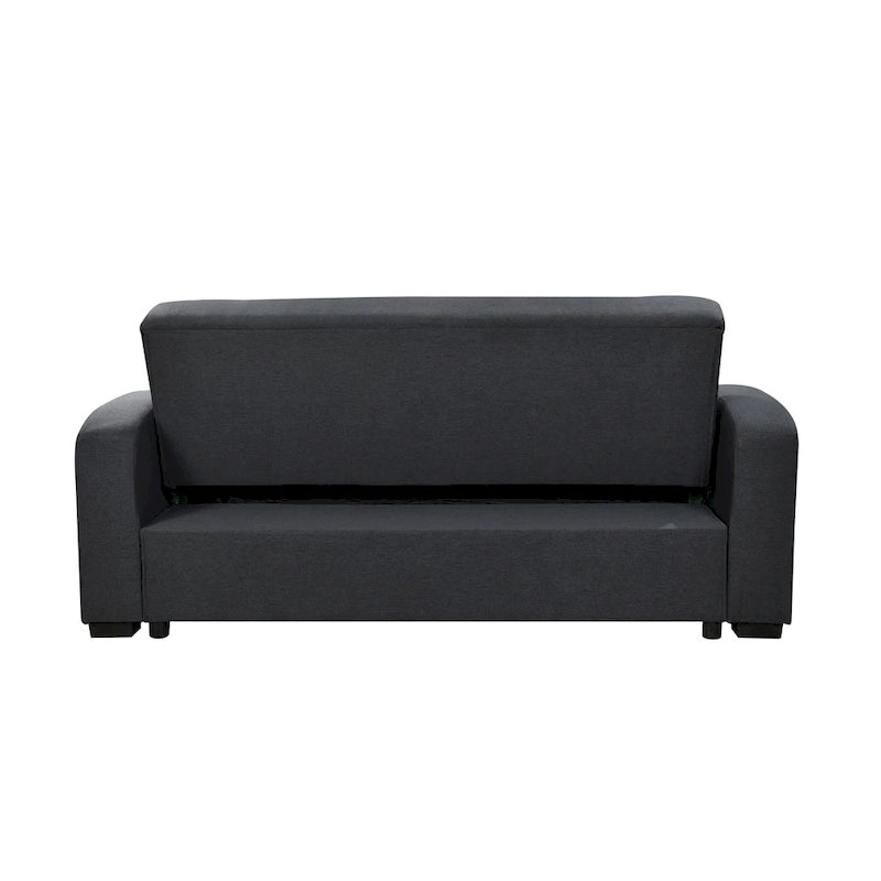 Canapé convertible moderne 3 en 1 avec lit escamotable pratique, dossier inclinable, porte-gobelets, oreillers