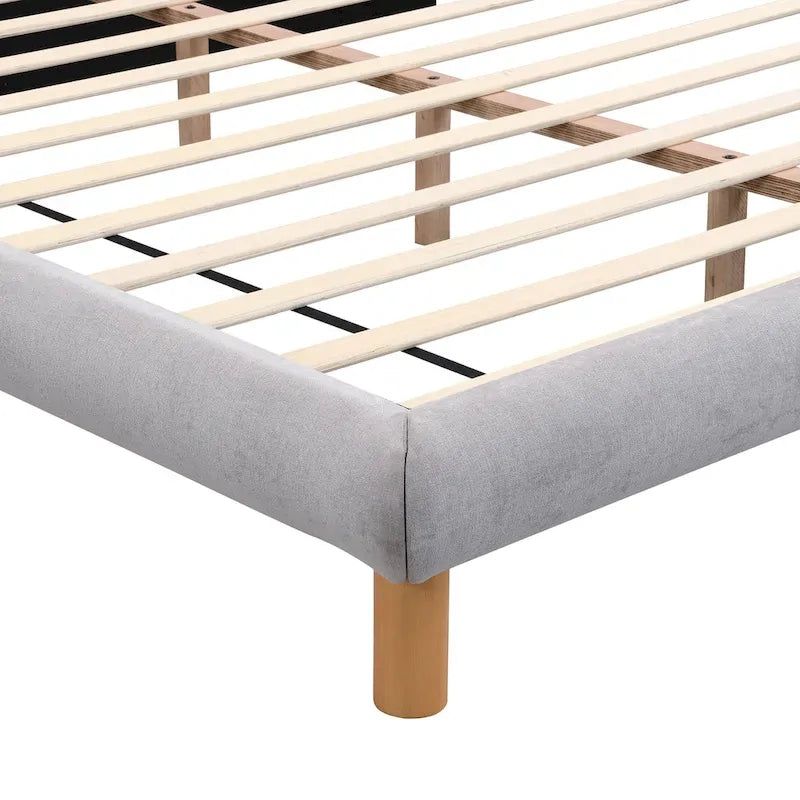 Plateforme rembourrée King Size avec tête de lit en forme de cookie et 12 lattes de support