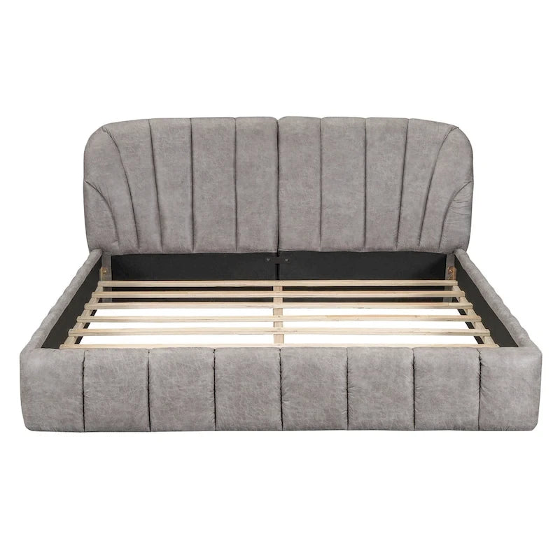 Lit double rembourré de taille Queen moderne avec tissu épais