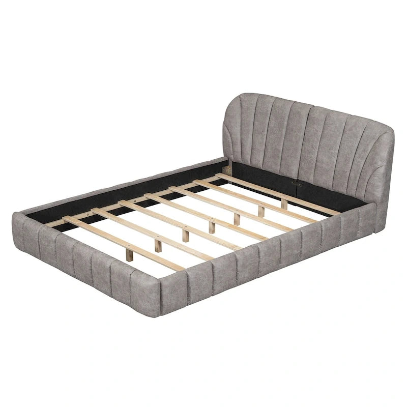 Lit double rembourré de taille Queen moderne avec tissu épais