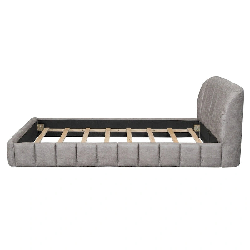 Lit double rembourré de taille Queen moderne avec tissu épais