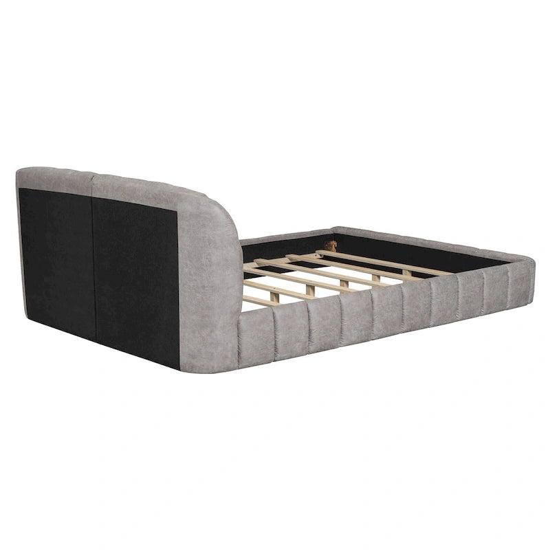 Lit double rembourré de taille Queen moderne avec tissu épais