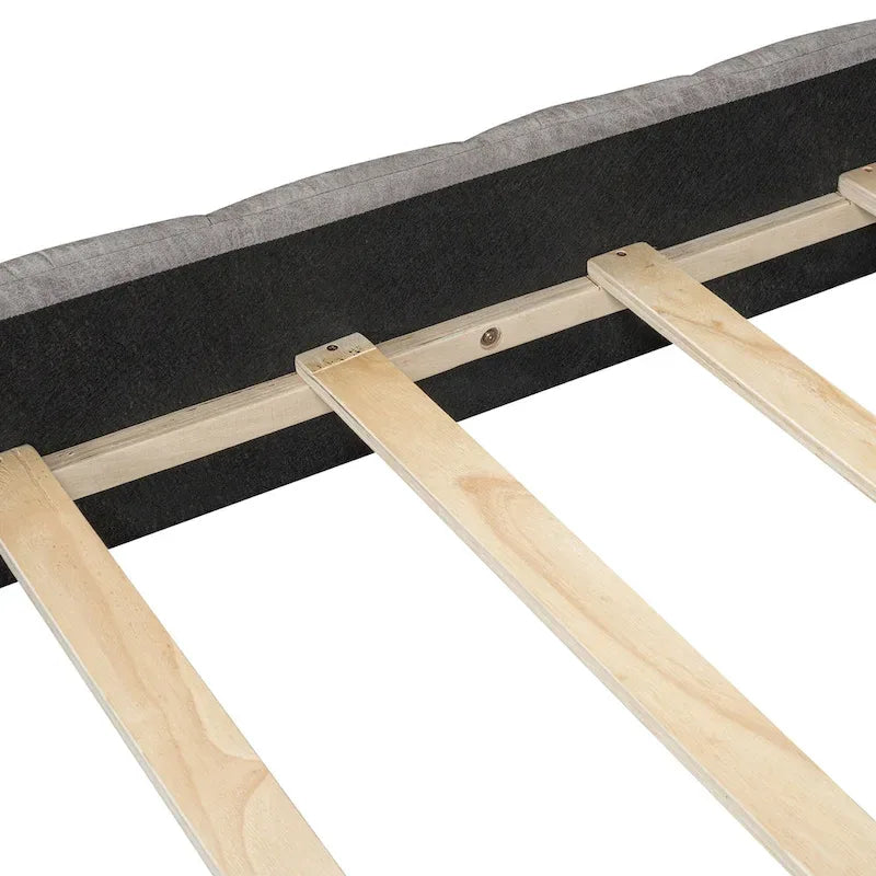 Lit double rembourré de taille Queen moderne avec tissu épais