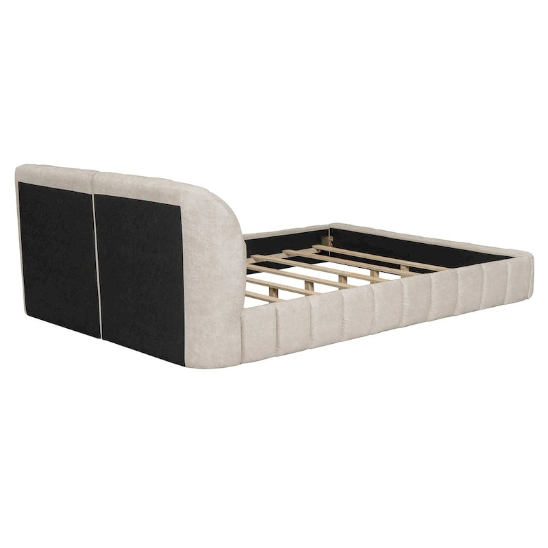 Lit double rembourré de taille Queen moderne avec tissu épais