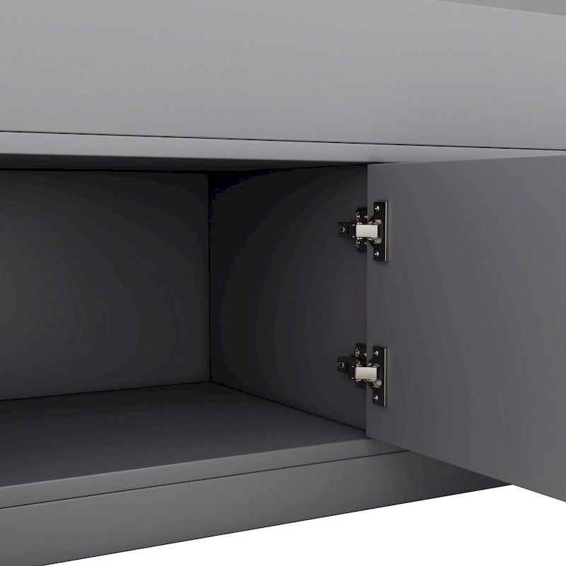 Lit double plateforme gris