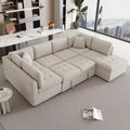 Canapé d'angle surdimensionné en forme de U beige
