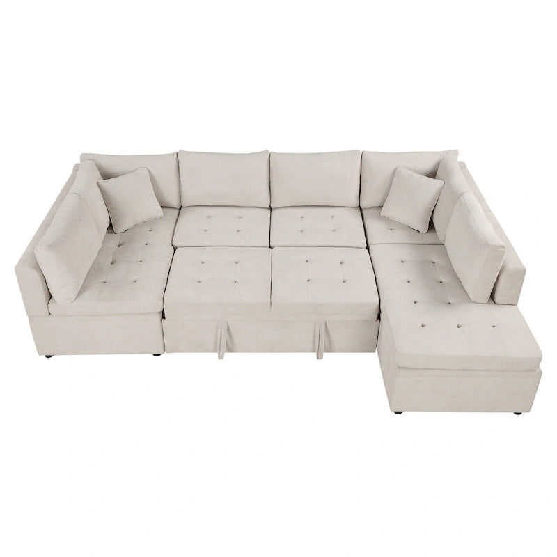 Canapé d'angle surdimensionné en forme de U beige