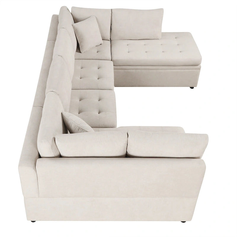 Canapé d'angle surdimensionné en forme de U beige
