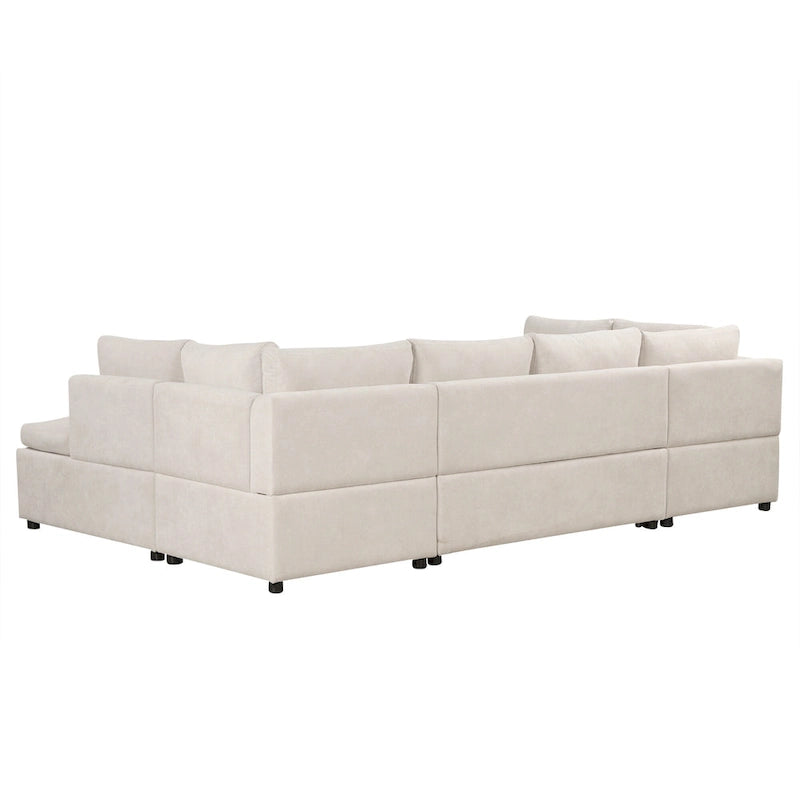 Canapé d'angle surdimensionné en forme de U beige