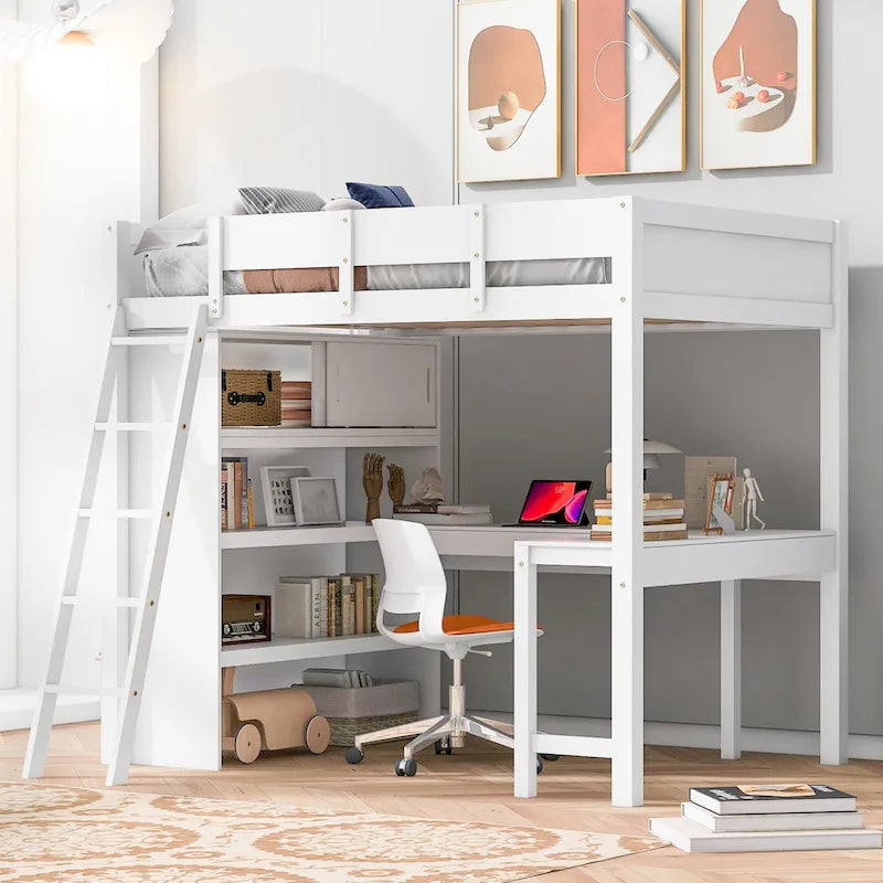 Lit mezzanine enfant en bois massif