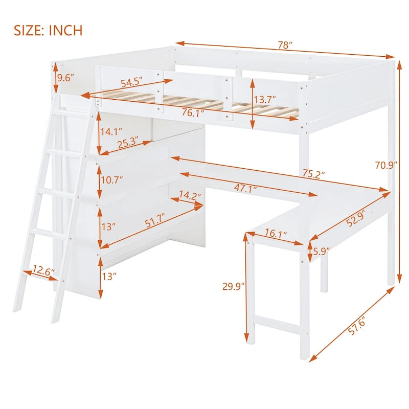 Lit mezzanine enfant en bois massif