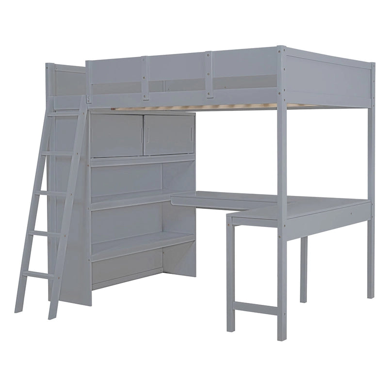 Lit mezzanine enfant en bois massif