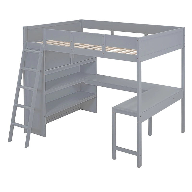Lit mezzanine enfant en bois massif