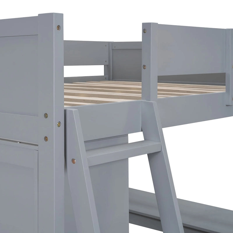 Lit mezzanine enfant en bois massif