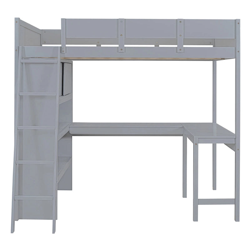 Lit mezzanine enfant en bois massif