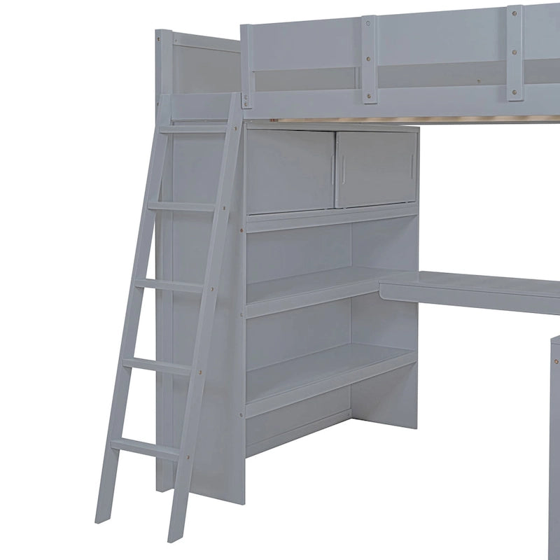 Lit mezzanine enfant en bois massif
