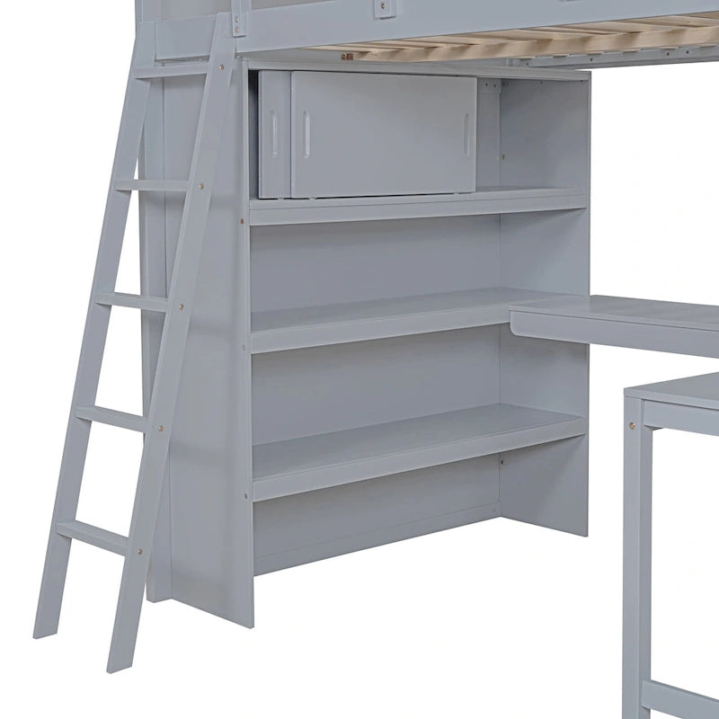 Lit mezzanine enfant en bois massif