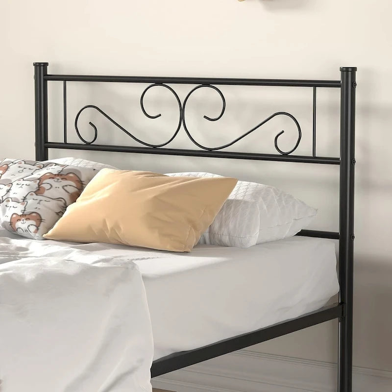 Cadre de lit en métal avec tête et pied de lit – Lit simple/double/grand lit