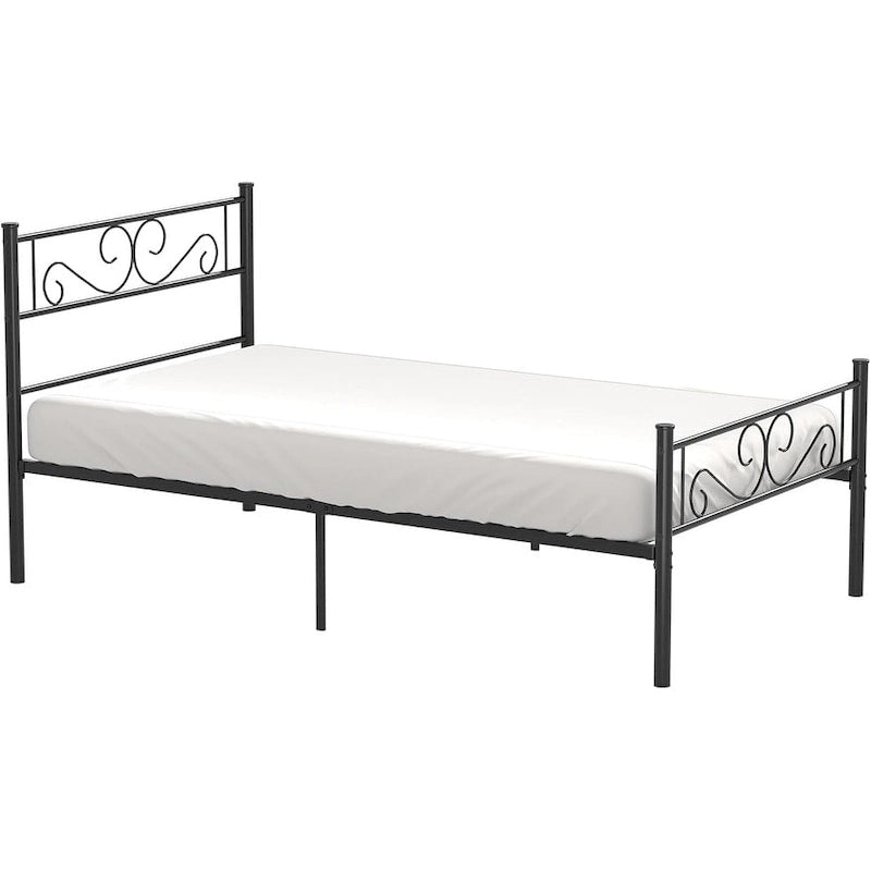 Cadre de lit en métal avec tête et pied de lit – Lit simple/double/grand lit