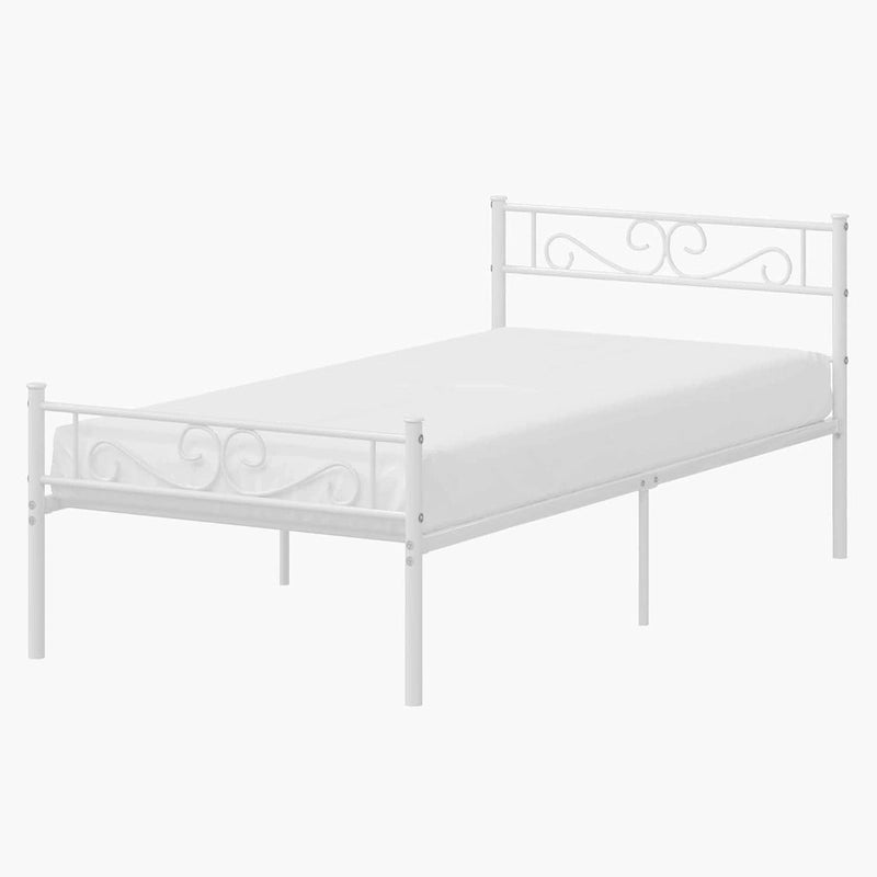Cadre de lit en métal avec tête et pied de lit – Lit simple/double/grand lit