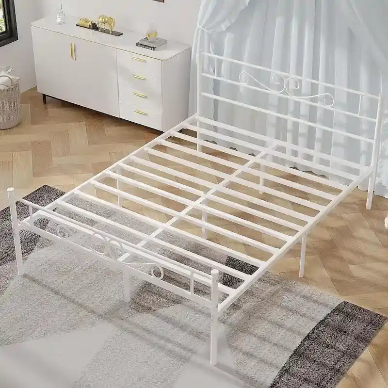 Cadre de lit en métal avec tête et pied de lit – Lit simple/double/grand lit