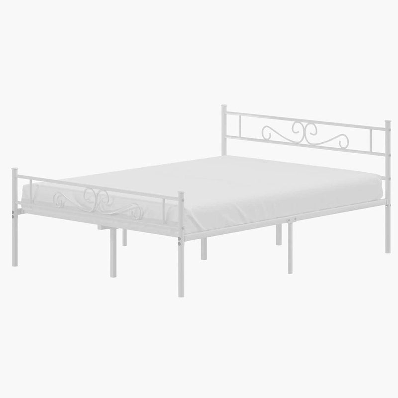 Cadre de lit en métal avec tête et pied de lit – Lit simple/double/grand lit