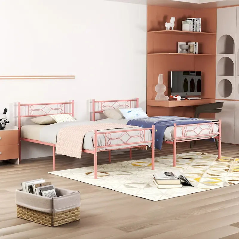 Cadre de lit en métal avec tête et pied de lit – Lit simple/double/grand lit