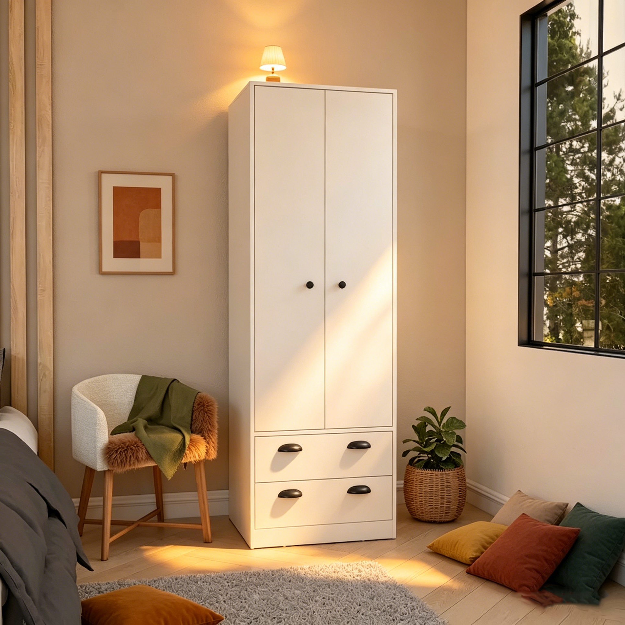 Armoire penderie double battant à la française