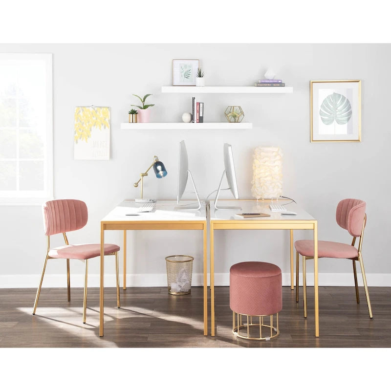 Table à manger moderne de luxe dorée