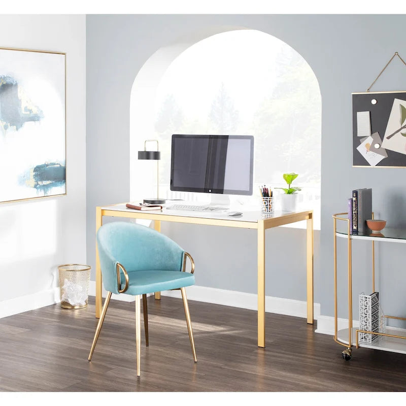 Table à manger moderne de luxe dorée