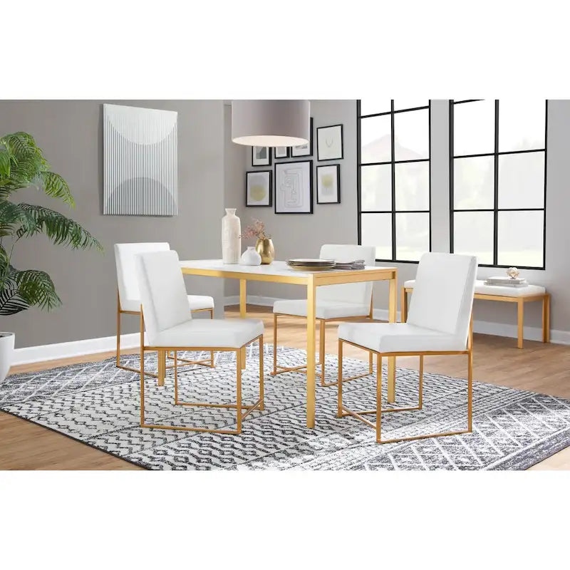 Table à manger moderne de luxe dorée