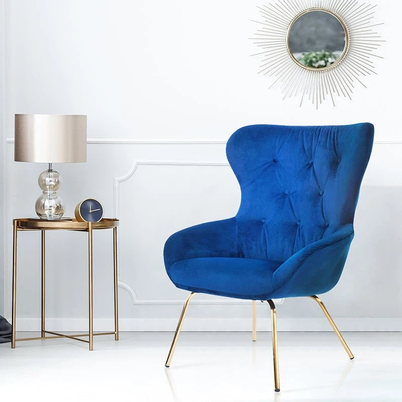 Chaise de bureau en métal bleu de style moderne du milieu du siècle