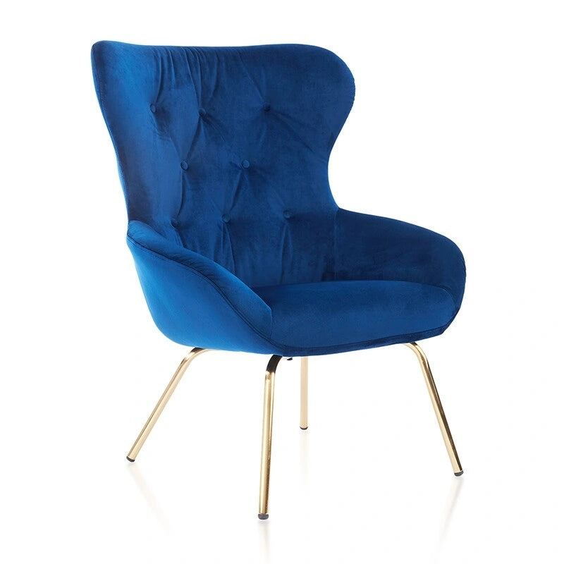 Chaise de bureau en métal bleu de style moderne du milieu du siècle
