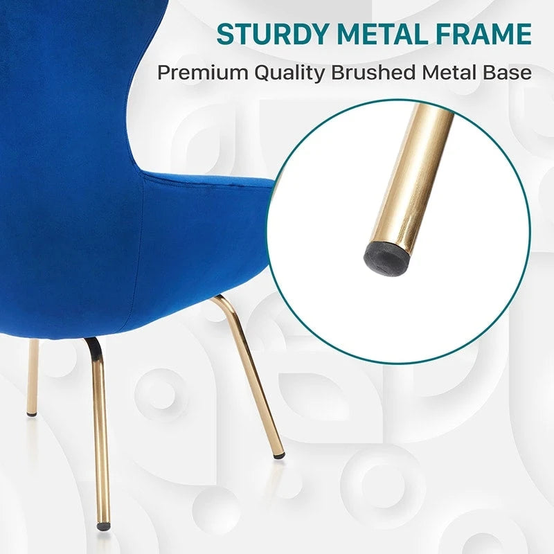 Chaise de bureau en métal bleu de style moderne du milieu du siècle