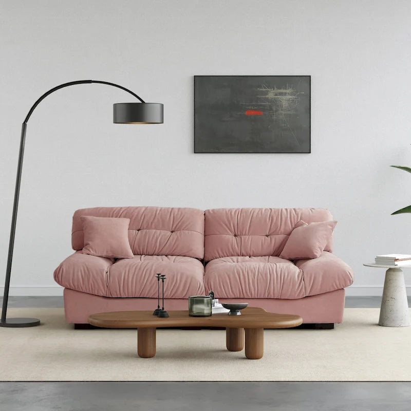 Canapé sectionnel moderne avec accoudoirs en velours pour salon