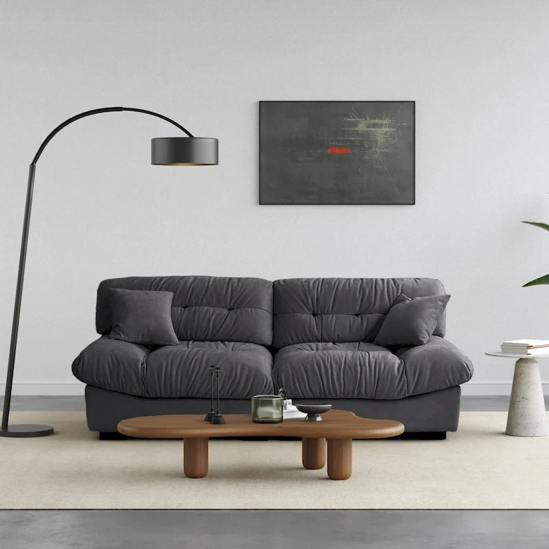 Canapé sectionnel moderne avec accoudoirs en velours pour salon