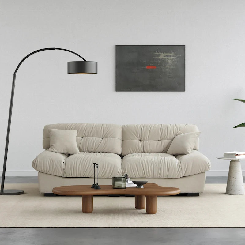 Canapé sectionnel moderne avec accoudoirs en velours pour salon