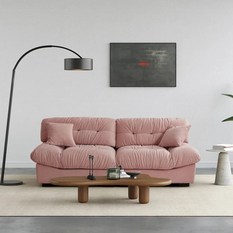 Canapé sectionnel moderne avec accoudoirs en velours pour salon